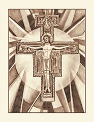 San Damiano Sepia Note Card